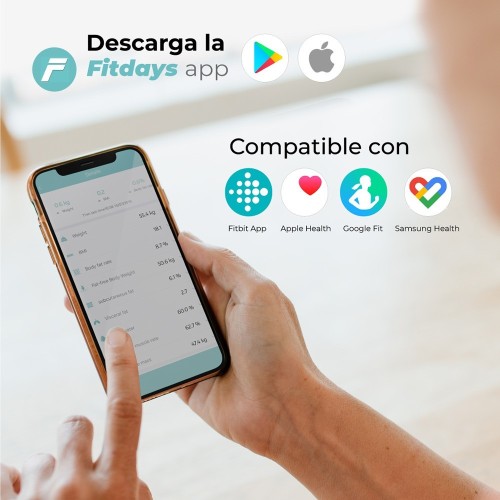 Báscula Inteligente EDM de Baño Digital con Bluetooth 07613 180 Kg