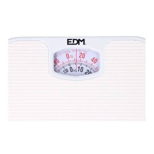 EDM Báscula De Baño Mecánica Blanca Máximo 130Kg 07617 EDM Báscula De Baño Mecánica Blanca Máximo 130Kg 07617