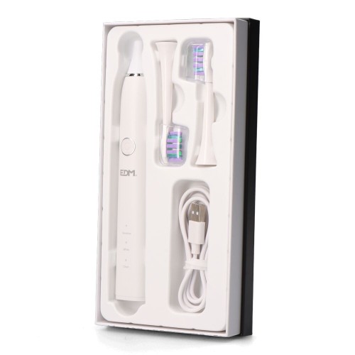 EDM Cepillo De Dientes Eléctrico Blanco 07618 con 2 Cabezales