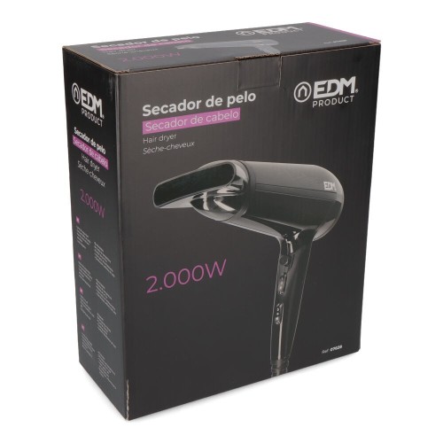 EDM Secador de Cabello Negro 2000W 07628