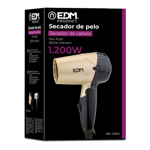 Secador Pelo de Viaje EDM Bi-Tensión 1000-1200W 07634