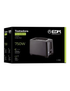 Tostadora EDM Doble Ranura Black Design 750W 07649 2