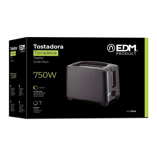 Tostadora EDM Doble Ranura Black Design 750W 07649