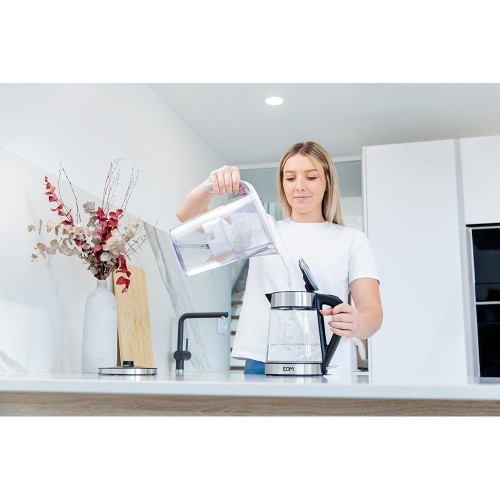 EDM Hervidor de Agua Cristal Acero Inoxidable 1,7L 1850-2200W 07657