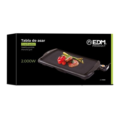 Plancha de Asar Eléctrica EDM Portátil 2000W 07663