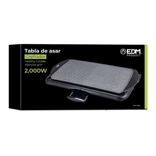 Plancha de Asar Eléctrica con Efecto Piedra 2000W EDM 07667