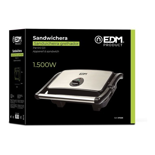 Sandwichera Eléctrica EDM Doble Grill 1500W 07668 Sandwichera Eléctrica EDM Doble Grill 1500W 07668