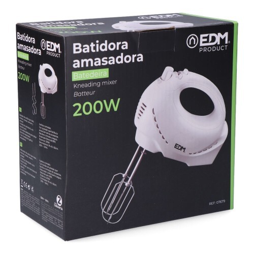 Batidora EDM Amasadora Turbo 200W Blanca 07679