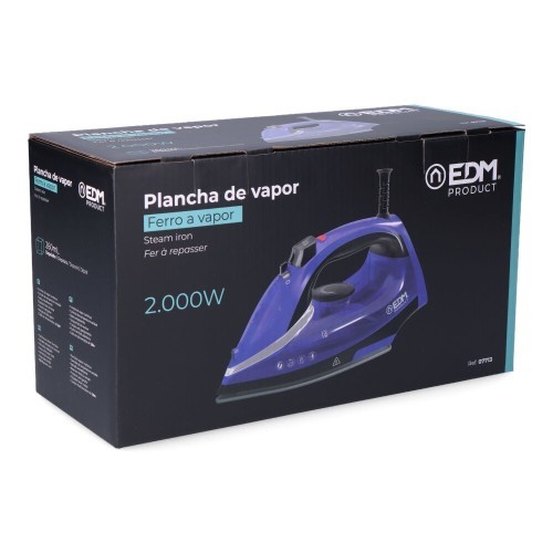 Plancha De Vapor Profesional EDM 2000W Azul 07713 Plancha De Vapor Profesional EDM 2000W Azul 07713