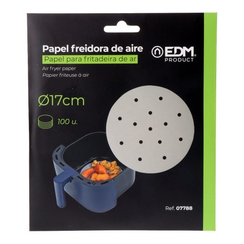 Pack 100 Papeles De Hornear Para Air Fryer Ø17Cm EDM