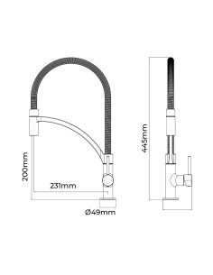 Grifo Fregadero Monomando Serie Ibiza EDM Caño Alto 01125 2