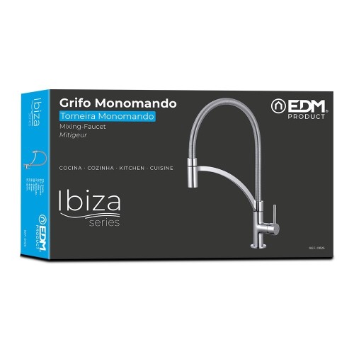 Grifo Fregadero Monomando Serie Ibiza EDM Caño Alto 01125