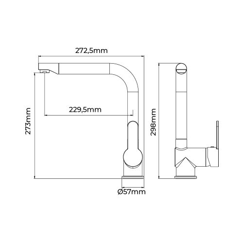 Grifo Fregadero  Monomando Serie Calella EDM Caño Alto Recto