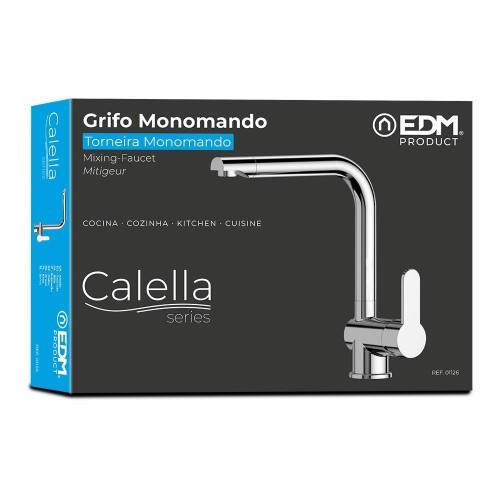 Grifo Fregadero  Monomando Serie Calella EDM Caño Alto Recto