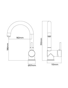 Grifo Fregadero Monomando Serie Algarve Caño Alto EDM 2