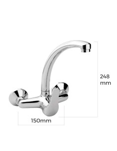 Grifo Fregadero EDM Monomando Caño Alto Empotrado 01165 2