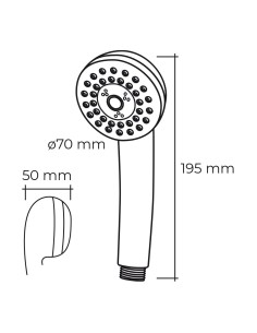 EDM 01340 Mango de Ducha Anticalcareo Clásico 3 Funciones 2