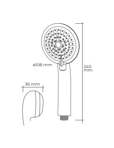 Mango de Ducha Moderno Anticalcareo 3 Funciones EDM 01341 2