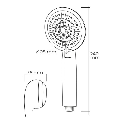 Mango de Ducha Moderno Anticalcareo 3 Funciones EDM 01341