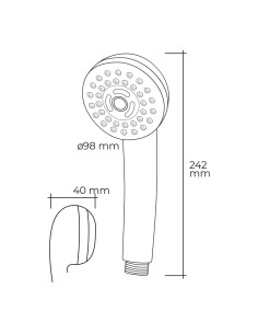 Mango de Ducha EDM Anticalcareo Moderno 3 Funciones 01343 2