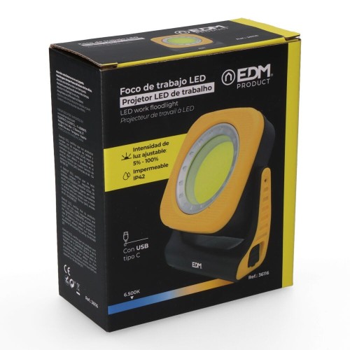 Foco LED EDM de Trabajo Portátil Recargable 1000Lm 10W 36116