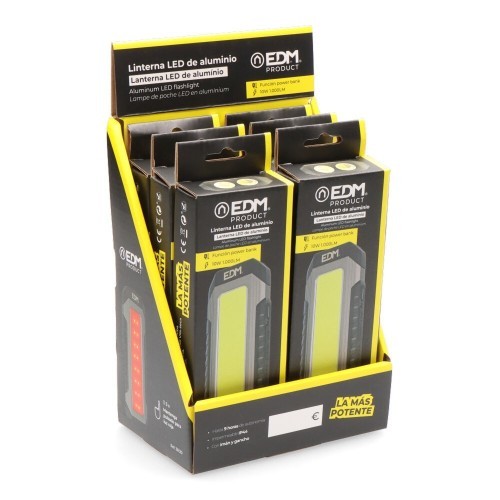 Linterna LED COB Recargable Profesional EDM de Aluminio 10W 36120 Linterna LED COB Recargable Profesional EDM de Aluminio 10W 36120