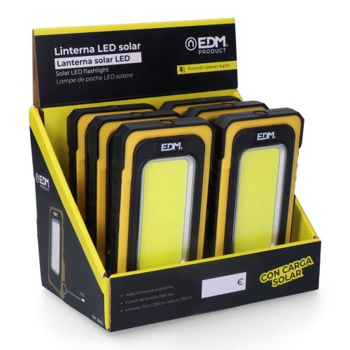 Linterna LED Solar Recargable COB 10W 750Lm EDM 36126