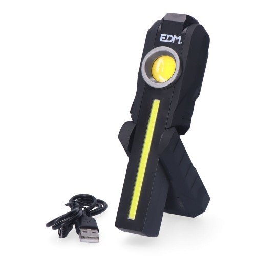 Linterna de Trabajo LED COB 200Lm + 200Lm con Spot 50Lm EDM Linterna de Trabajo LED COB 200Lm + 200Lm con Spot 50Lm EDM