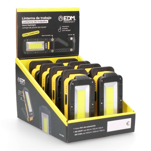 Linterna de Trabajo LED EDM Recargable con Base Basculante