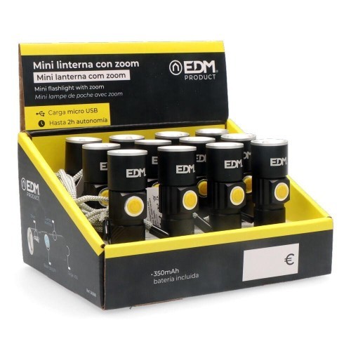 Mini Linterna Profesional EDM con Zoom 1 LED Recargable Mini Linterna Profesional EDM con Zoom 1 LED Recargable