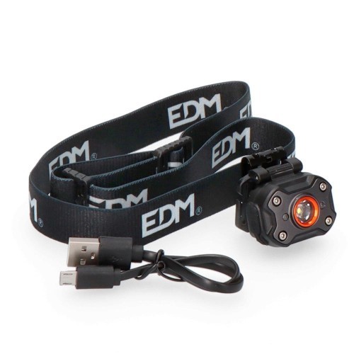 Linterna Frontal LED EDM 8W 400Lm Recargable 36417