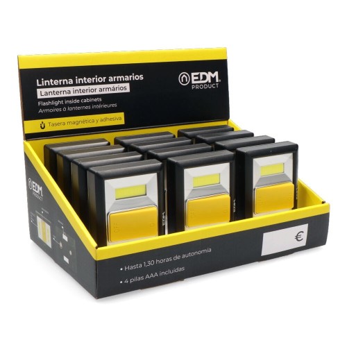 Linterna 2 LEDs Interior Armarios 200Lm a Pilas EDM 36440