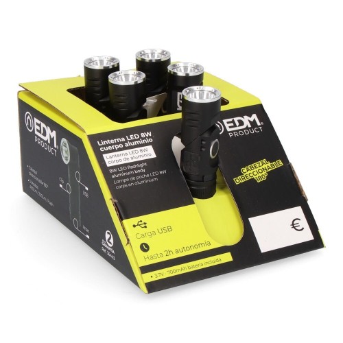 Mini Linterna LED EDM 8W 450Lm Direccionable Recargable 36443