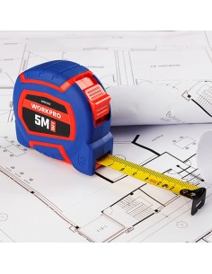 Flexómetro 5 metros x 19 mm de Goma Workpro 21051 2