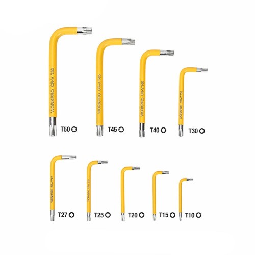 Juego de 9 Llaves Torx Amarillas Workpro 21078