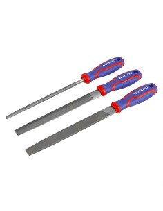 Juego de 3 Limas 200 mm Workpro con Mango Ergonómico 21088 2
