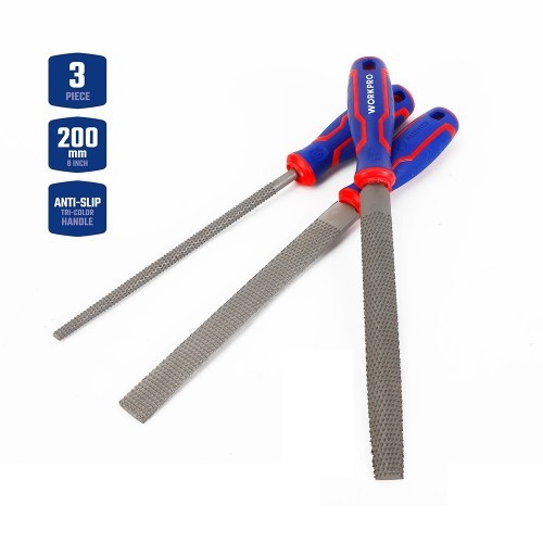 Juego de 3 Escofinas 200 mm Workpro en Acero 21089 Juego de 3 Escofinas 200 mm Workpro en Acero 21089