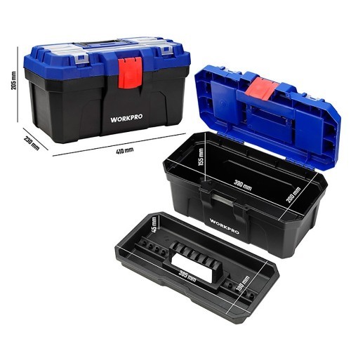 Caja de Herramientas Workpro 41x23x20,5 cm Azul/Negra 21107
