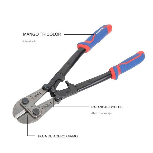 Cizalla de 350 mm (14") Workpro con Mango Antideslizante 21134