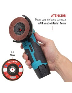 Disco de Lija Plano Workpro Ø100x16 mm Grano 40/60/80/120