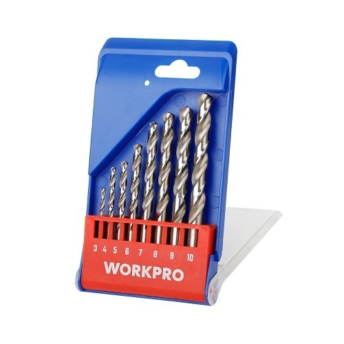 Juego de 8 Brocas Workpro Rectificadas para Metal 3 - 10MM