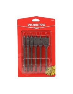 Juego de 6 Brocas de Pala Workpro para Madera 10-25MM 2