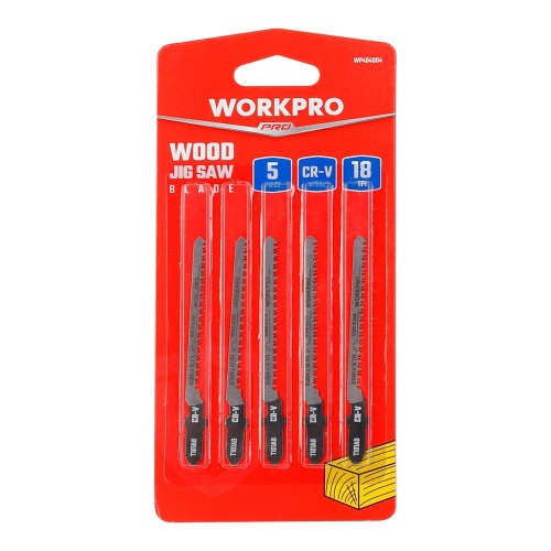 Juego de 5 Hojas de Sierra Caladora T101A0 para Madera Workpro