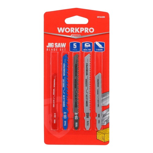 Juego de 5 Hojas de Sierra de Calar Madera y Metal Workpro 21161