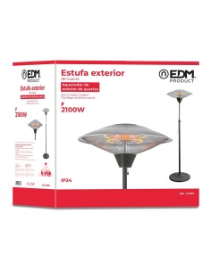 Estufa de Cuarzo Exterior EDM con Pie 900/1200/2100W 07093 2