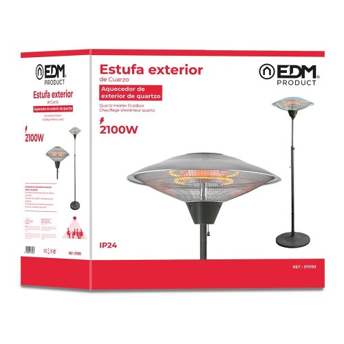 Estufa de Cuarzo Exterior EDM con Pie 900/1200/2100W 07093