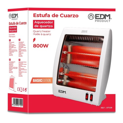 Estufa de Cuarzo Plano 400/800W Antivuelco EDM 07109