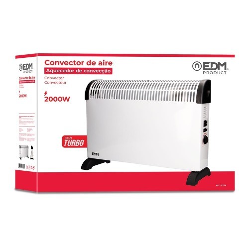 Convector de Aire EDM Turbo 2000W 07134 Ajustable Convector de Aire EDM Turbo 2000W 07134 Ajustable