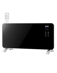 EDM 07183 Convector Negro con Placa de Cristal 2000W