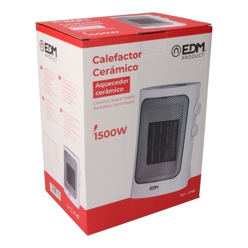 Calefactor Eléctrico Vertical EDM 1000/1500W Blanco 07185